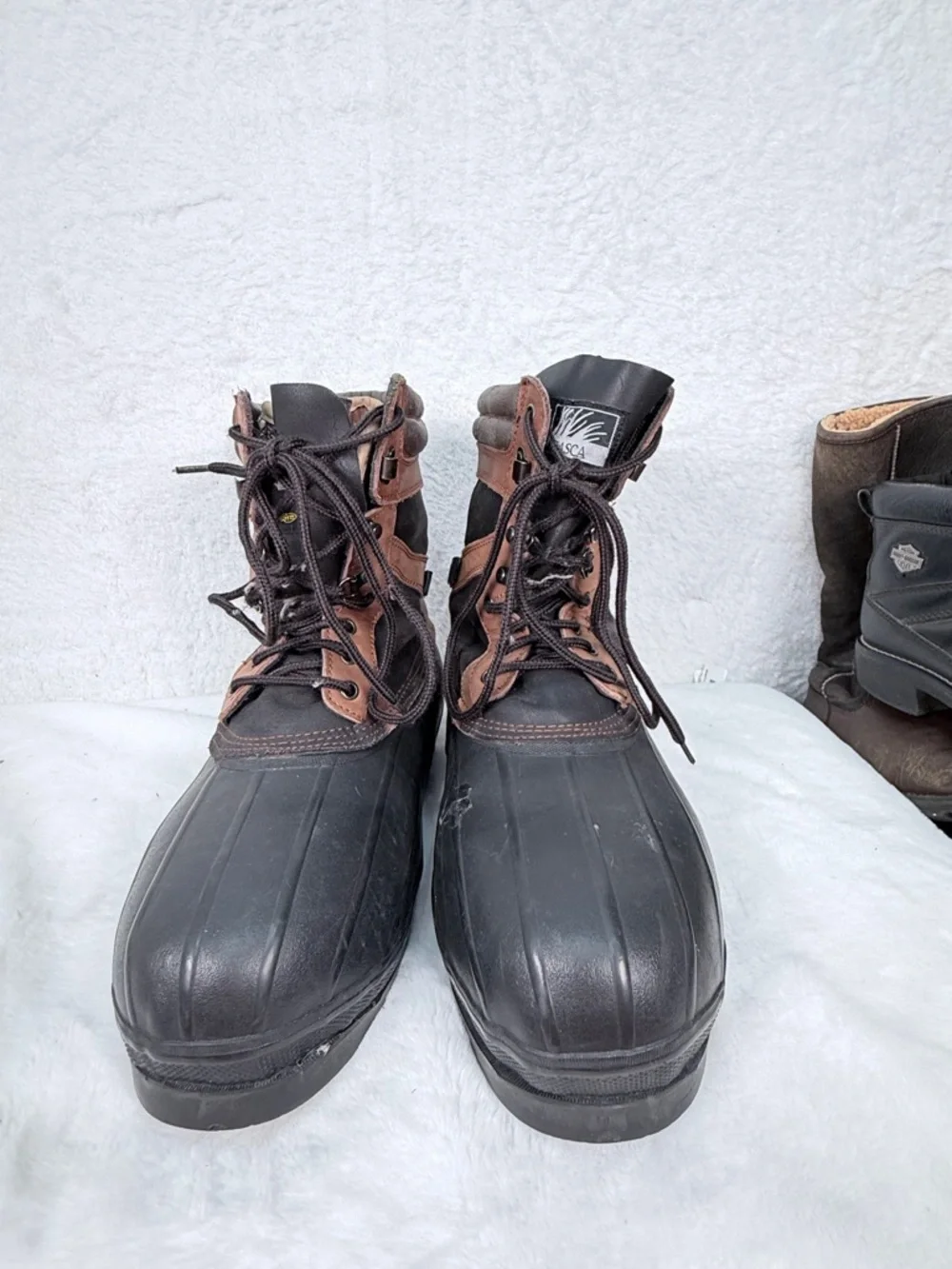 Itasca Duck Boots Mens Size 10 Waterproof Insulated Winter Lace Up Brown Black